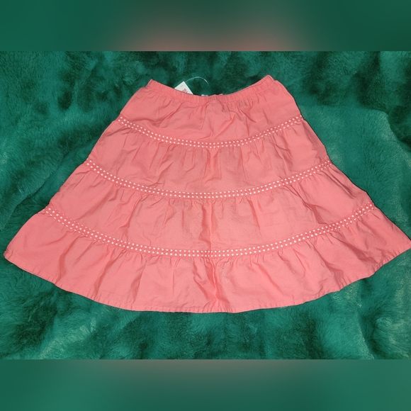 🌈 NWT Vintage Gymboree Happy Rainbow Coral Tiered Cotton Skirt Polkadot 2T 🆕️ - Picture 2 of 5
